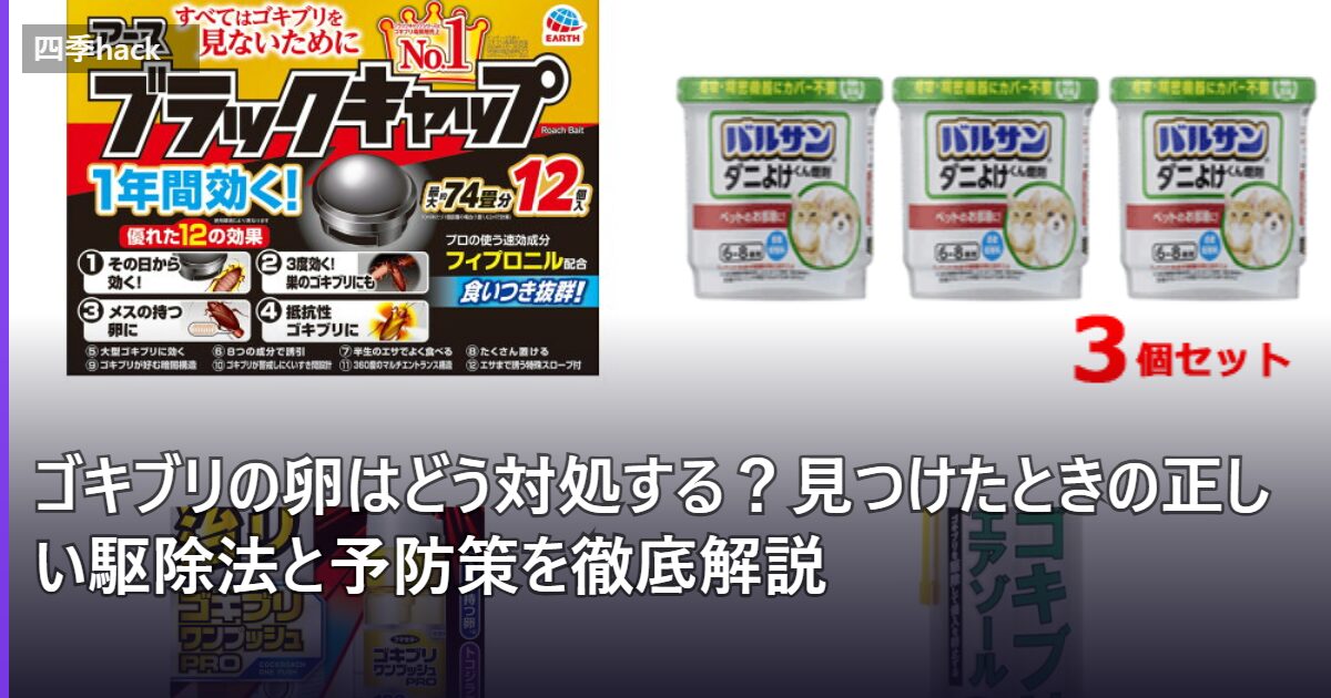 ゴキブリの卵はどう対処する？見つけたときの正しい駆除法と予防策を徹底解説